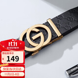 高尔夫（GOLF）男士皮带双面头层牛皮腰带G字母自动扣裤腰带礼盒装
