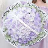 百花馆鲜花速递99朵玫瑰花束真花生日礼物送女友表白求婚同城配送小时达 【爱你一辈紫】99朵|dy151