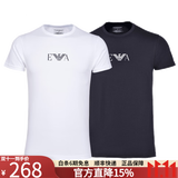 阿玛尼（ARMANI）奢侈品男装 男装短袖t恤男士时尚休闲修身薄款微弹短袖T恤两件装 混色 XL 155-175斤