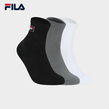 FILA斐乐袜子男士中腰袜三双装运动袜舒适柔软中筒袜