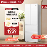 海尔统帅冰箱出品342L冰箱法式多门四门双开门对开门一级能效双变频节能省电家用百搭白色电冰箱 【342L法式】丨黑金净化丨手机智控丨三档变温