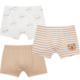 歌瑞家（greatfamily）儿童内裤新款男童女童棉平角内裤3条装宝宝内裤乐友 呆萌熊（3条装） 130 【6-7岁】