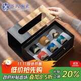苏氏陶瓷（SUSHI CERAMICS）手绘釉画彩茶杯千里江山六色功夫茶杯节日伴手礼茶具