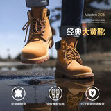 马登男士马丁靴美式经典大黄靴秋冬户外休闲工装靴2025新款加绒男鞋 砂黄 （加绒版） 41 (255mm) 男码