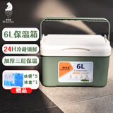欧宝森绿色6升 保温箱冷藏箱便携小号车载保鲜户外露营母乳泡沫保冷家用