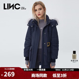 金羽杰冬季新潮羽绒派克服女中长款大毛领连帽拼接羽绒服女士Y21806161