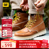 CAT卡特马丁靴工装靴子男鞋牛皮户外美式复古机车靴P721411M3EDC36 棕黄 44