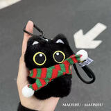 Murcia小黑猫包包挂件可爱毛绒公仔玩偶汽车钥匙扣挂饰品链送学生礼物潮