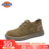 Dickies男士工装鞋男低帮百搭潮流透气英伦风男士休闲鞋男 驼色 40 