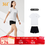361°跑步运动套装女士夏季衣服新款速干短袖短裤两件套662524001H-1