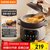 苏泊尔（SUPOR） 电炖锅 电炖盅 煲汤锅炖汤锅 燕窝炖盅 煮粥锅 电煮锅 紫砂微压鲜炖5L 快炖DG50YC875