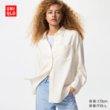 优衣库女装法兰绒衬衫/长袖衬衣481168 01 乳白色 XS