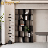 汉菲斯丁（HONFSTIN）304不锈钢书架意式极简落地收纳置物架展示架子轻奢别墅书房书柜 黑钛拉丝1000*260*2000 【送货入户包安装】【定制咨询】