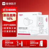 维德（WELLDAY）一次性医用外科口罩100只独立装白色防沙尘雾霾防鼻炎过敏灭菌级