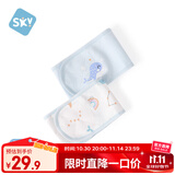舒贝怡2条装婴儿肚围春秋季护肚子神器新生儿童防着凉护脐带 蓝色