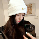 耐克（NIKE）帽子 25冬季款运动帽男女同款毛线帽时尚保暖绒线帽包头休闲帽子 白金款/针织保暖/主推款 MISC