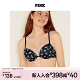 维多利亚的秘密 PINK 圆盘胸内衣2805舒适3/4罩杯聚拢外扩文胸胸罩无痕聚拢 5OKW黑色花朵-聚拢 11202805 80B （36B）