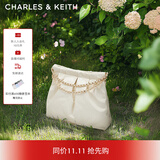 CHARLES&KEITH子母链条大容量流浪包托特包单肩斜挎包女包生日礼物CK2-40671449 Cream奶白色 L