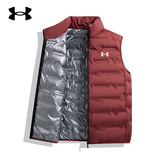 安德玛男羽绒服马甲秋冬季白鸭绒外套立领坎肩背心保暖防风轻薄款时尚潮 铁锈红 XL 135-150斤
