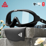 匹克成人游泳镜泳帽男女潜水装备防水防雾高清大框镜帽套装黑