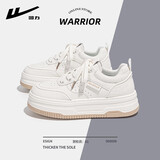 回力女鞋小白鞋2025新款冬季ins潮皮面鞋子女厚底休闲运动百搭板鞋女 米卡其【经典百搭，底厚4.5cm】 40