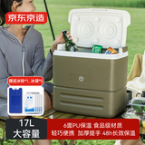 京东京造 保温箱17L配冰砖*1冰袋*5户外露营车载保鲜冰块冷藏箱摆摊小冰箱