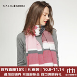 玛丽亚·古琦（MARJA KURKI）羊毛围巾女冬季 礼盒装保暖披肩围巾两用 千鸟格围脖女礼物 红色