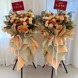 领香鲜花速递开业花篮乔迁商务用花演出祝贺大麦花篮全国同城配送 开业花篮-1个-鸿基始创