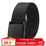 稻草人男士帆布腰带户外运动皮带自动扣青年学生军训尼龙平滑扣简约裤带