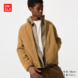 优衣库男装女装摇粒绒拉链茄克/长袖外套廓系夹克479792 34 驼色 L /175/100A