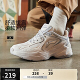 李宁网面透气复古老爹鞋秋冬季男子云科技轻弹厚底跑步鞋ARLS013