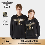 BOY LONDON【经典款】秋季情侣款上衣休闲百搭潮牌纯棉卫衣N03909 黑色 经典款 S