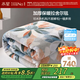 水星家纺毛毯冬季加厚加绒拉舍尔毯子双层铺床盖毯可机洗约6.4斤180×230cm