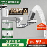 苏泊尔（SUPOR）1440°万向水龙头延伸器防溅水全铜万能接头加长厨房面盆洗手池S