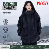 NASAMITOO官方潮牌美系高街外套男女款三户外防风合一潮牌夹克外套  8008黑色（春秋款） 3XL （推荐体重160-180斤）