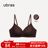 ubras【断码特惠】钻石纱夹心软支撑背勾隐形无钢圈文胸罩小胸聚拢内衣 热可可色 M 75A-75B