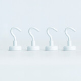 圣西陶 磁吸挂钩免打孔创意防盗门后钥匙金属冰箱吸铁石厨房无痕磁力粘钩办公桌衣柜洗衣机挂钩金属 大号磁吸四个装【白色】