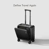 DTA登机行李箱男女小型前开盖拉杆箱密码箱子出差旅行箱暗夜黑18英寸