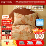 水星家纺枕套纯棉100%全棉磨毛柔感对枕套抑菌A类枕头罩一对装双人48x74cm