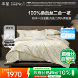 水星家纺蚕丝被100%桑蚕丝冬被子冬季子母被二合一被芯约10.4斤220×240cm