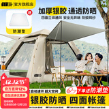 探险者（TAN XIAN ZHE）帐篷户外露营防雨过夜3人-4人速开便捷天幕二合一黑胶防晒帐篷 【特惠套餐】3-5人帐篷+防潮垫