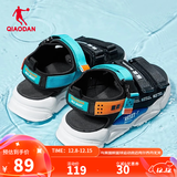 乔丹凉鞋男2025年冬季运动凉拖鞋户外轻便魔术贴沙滩凉鞋 黑色/太阳橙 （重置系列） 41