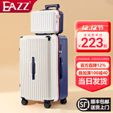 EAZZ【5轮承重+轻便加大容量】行李箱女拉杆箱男旅行箱学生密码皮箱子 【多功能子母箱】白蓝拼色 20英寸 ｜四轮常规55分登机箱