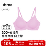 ubras[虞书欣同款]夹心软支撑光面小胸聚拢女无痕内衣隐形无钢圈文胸罩 【背勾款】胭脂黛色 S 70A/70B