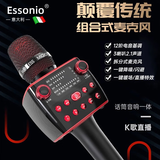 ESSONIO意大利品牌话筒音响一体直播声卡麦克风多特效电音调节手机电脑无线唱可拆解无线蓝牙全民K歌神器 典藏黑