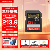 闪迪相机卡 4K高清SD卡 UHS-I微单存储卡微单反摄像储存大卡内存sd卡内存卡 128G标配+川宇2.0读卡器价值7.9元