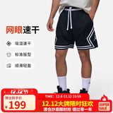Jordan男运动短裤乔丹 Dri-FIT速干 撞色条纹 五分裤DX1488-010黑白M