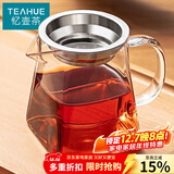 忆壶茶 公道杯加茶漏茶水分离玻璃茶具配件套装带过滤网茶海杯子分茶器 方形公道杯350ML【含茶漏】