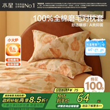 水星家纺枕套纯棉100%全棉磨毛柔感对枕套抑菌A类枕头罩一对装双人48x74cm