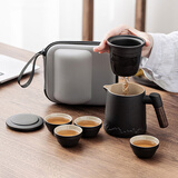 几物森林 茶具套装旅行茶具快客杯户外单人便携式功夫茶具陶瓷茶杯送礼